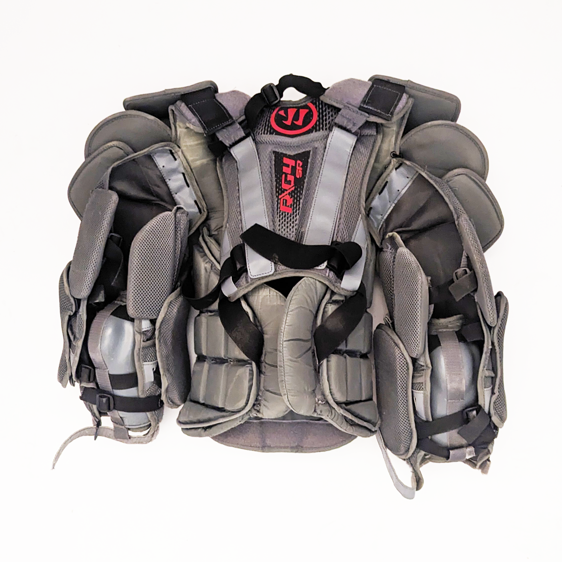 Warrior Ritual G4 - Plastron de gardien de but Pro Stock d'occasion (gris/rouge)